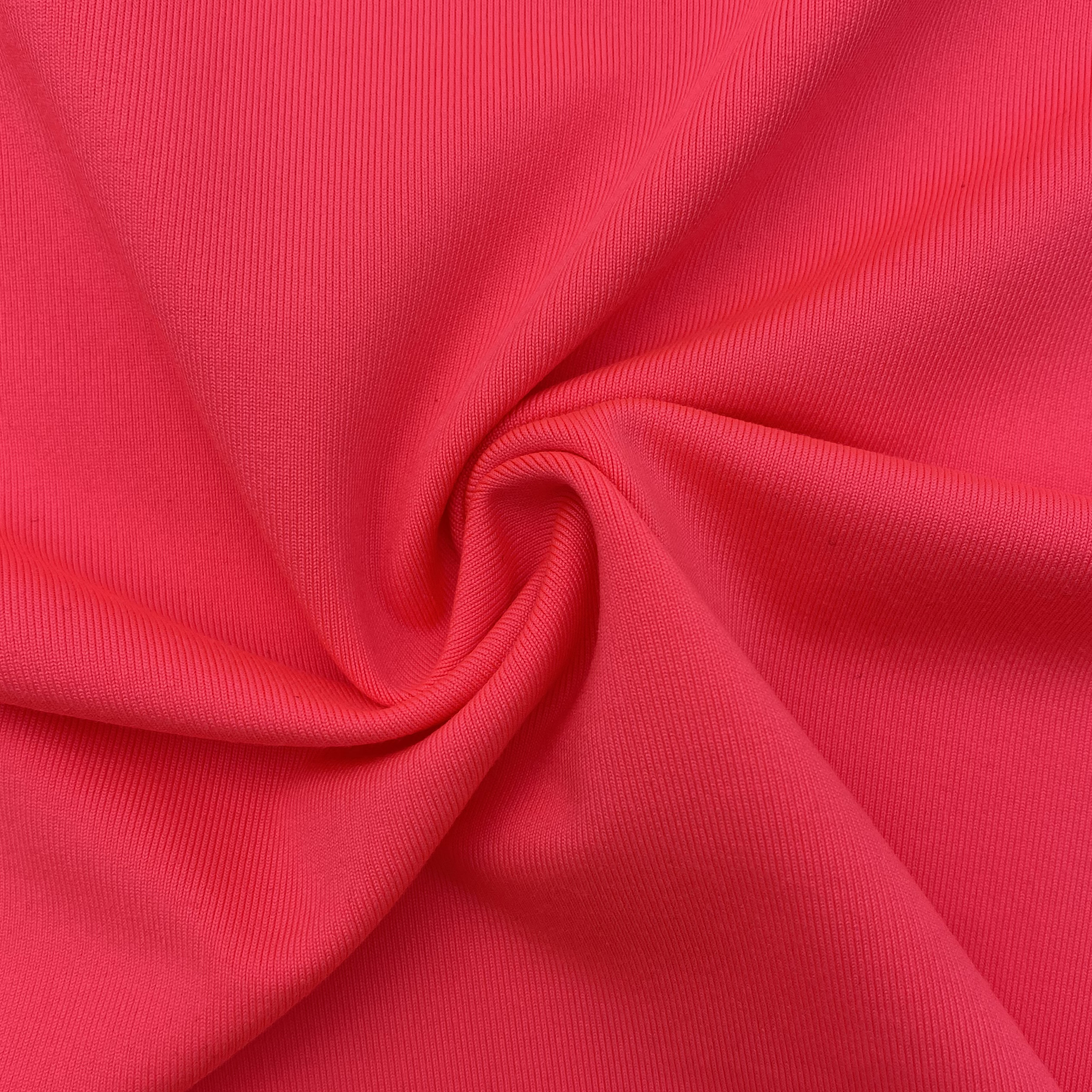 88% POLYESTER 12% SPANDEX HMOTNOSŤ:200GSM ŠÍRKA:155CM NEÓNOVÁ RUŽOVÁ JEDNODUCHÁ DRESOVÁ LÁTKA
